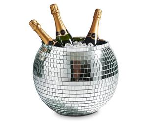 MikaMax Silver Disco Ball - Secchiello per ghiaccio per bevande, XL, 11 litri, per feste, contenitore per ghiaccio e refrigeratore, 27,5 cm