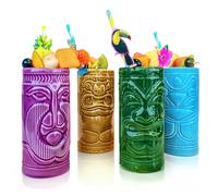 mikamax - Tiki Mugs - Bicchierini Set di 4 - Cocktail Mai Tai -- Tazze in Ceramica - 29 x 8 x 15 cm - Drinks - Glasses
