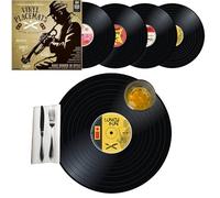 Mikamax - Vinyl Placemats - Retro - Piatti record - 4 tovagliette - Nostalgico - Dischi in vinile - Decorazione da tavolo - Tovagliette rotonde - Nero