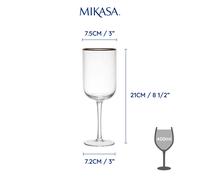 Mikasa 4 bicchieri da vino bianco Sorrento in cristallo rigato