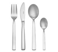 Mikasa Beaumont Set di posate in acciaio inox da 16 pezzi, set di posate in argento per 4 persone - Include 4 coltelli, 4 forchette, 4 cucchiai da dessert e 4 cucchiaini - Lavabile in lavastoviglie