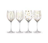Mikasa Bicchieri da Brindisi Martini, 290 ml, 4 Pezzi Bicchieri Vino Bianco Oro