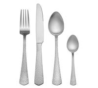 Mikasa Broadway Set di posate in acciaio inox, set di posate in argento per 4 persone - Include 4 coltelli, 4 forchette, 4 cucchiai da dessert e 4 cucchiaini - Lavabile in lavastoviglie