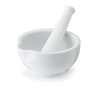 Mikasa Chalk Pestello e mortaio in porcellana, mortaio e pestello bianchi per macinare erbe e spezie | Confezione regalo e lavabile in lavastoviglie