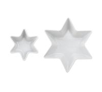 Mikasa Chalk, Set di 2 ciotole da portata a forma di stella, in porcellana, 20 x 13 x 6 cm / 10 x 9 x 5 cm, in confezione