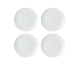 Mikasa Chalk Set di 4 piatti piccoli in porcellana bianca, per l'uso quotidiano e formale, 21 cm - Adatto a microonde e lavastoviglie