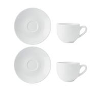 Mikasa Chalk Set di tazze e piattini da caffè espresso in porcellana 2pc, tazze