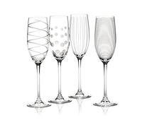 Mikasa "Cheers Set di 4 bicchieri flute da champagne in cristallo, 250 ml (8 fl oz)