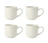 Mikasa Cranborne Set di 4 tazze in gres, 320ml, Set di 4 tazze da caffè in ceramica, tazze da crema per tè e caffè - Lavabile in lavastoviglie e nel microonde