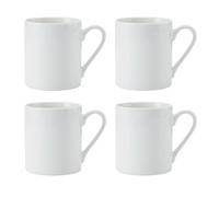 Mikasa Egret Set di tazze 4pz in porcellana, 4 tazze bianche classiche per tè e