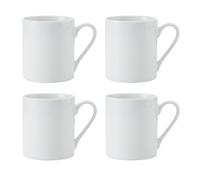 Mikasa Egret Set di tazze 4pz in porcellana, 4 tazze bianche classiche per tè e caffè, 380 ml - Confezione regalo e lavabile in lavastoviglie