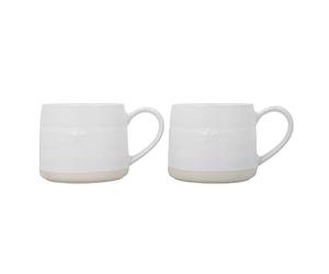 Mikasa Farmhouse Tazze in gres con stelle, set di 2 tazze per tè, caffè e cioccolata calda, 380 ml - Confezione regalo, lavabile in lavastoviglie e nel microonde