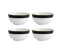 Mikasa Luxe Deco Set di 4 ciotole per cereali in fine porcellana con motivo Art Deco, 21cm | Ciotole per zuppa per 4 - Confezione regalo e lavabile in lavastoviglie