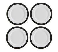 Mikasa Luxe Deco Set di 4 piatti piani in porcellana con strisce Art Deco, 27cm | Piatti deluxe per 4 persone - Confezione regalo e lavabile in lavastoviglie