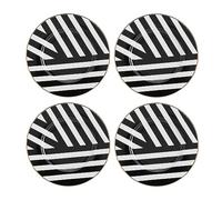 Mikasa Luxe Deco Set di 4 piatti piccoli in porcellana con motivo Art Deco, 21cm | Piatti piccoli deluxe per 4 - Confezione regalo e lavabile in lavastoviglie