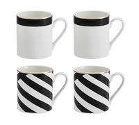 Mikasa Luxe Deco Set di 4, tazze in porcellana con stampa geometrica per tè e c