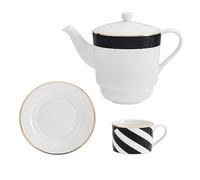 Mikasa Luxe Deco Set di tè per una persona in porcellana, set da tè per una pe