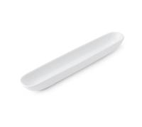 MIKASA Piatto per olive in porcellana bianco gesso, piatto lungo a barca per olive per servire e cene, lavabile in lavastoviglie, 31 cm