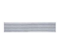 Mikasa Runner da tavola in cotone e lino, runner da tavola bianco con striscia marina, 230 x 34 cm | Runner da tavola naturale per sala da pranzo rustica, lavabile in lavatrice