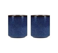 Mikasa Satori Tazze da Sakè Giapponesi in Porcellana con Bordo Dorato, Confezione Regalo, Colore Blu Indaco, 136 ml, Set da 2 Pezzi