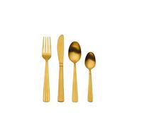 Mikasa Set Regalo da 16 Posate in Acciaio Inossidabile, 4 x Coltelli, 4 x Forchette, 4 x Cucchiai, 4 x Cucchiaini da Caffè, Oro