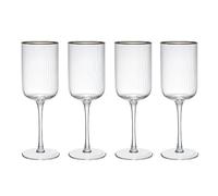 Mikasa Sorrento Set di 4 calici da vino rosso in cristallo con bordo dorato e fo