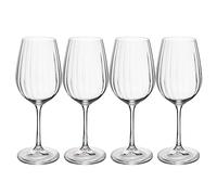 Mikasa Treviso Set di 4 calici da vino bianco in cristallo, 350 ml, trasparenti senza piombo, con effetto increspato per le celebrazioni