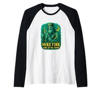 Mike Fink Re del Fiume American Frontier Legend Design Maglia con Maniche Raglan