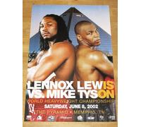 MIKE TYSON Vs.Lennox Lewis Originale 2002 Lotta Poster / Vintage IN Mint Raro