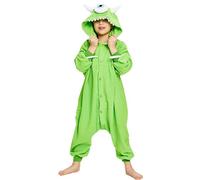Mike Wazowski - Tuta intera unisex per bambini, motivo: mostro Mr.Q, con cappuccio, per Halloween, Natale, feste, costume per la casa, per ragazzi e ragazze
