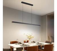 Mikeru 100cm Lampada a Sospensione Da Tavolo Da Pranzo, Moderna Lineare a LED Lampada con 10%-100% Dimmerabile 3000k/4500k/6000k 3 Colori Lampada Sospensione Lineare per Sala Da Pranzo, Soggiorno