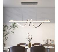 Mikeru Lampada a Sospensione Moderna da Tavolo da Pranzo, 100cm Colore Nero Da Cucina Bar Luce Creativa a LED Colore 10%-100% Dimmerabile Lampadario a Sospensione 3000/4500k/6000k per Cucina
