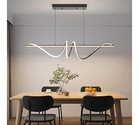 Mikeru Moderna Lampada a Sospensione a LED, 120cm Nero Dimmerabile con Telecomando E Funzione Memoria e 3 Luci a Colori (3000k/4500k/6000k) Lampadario 5000LM per Cucina e Interni