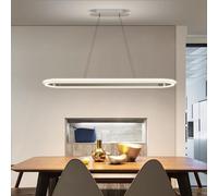 Mikeru Moderno Tavolo Da Pranzo Ovale Luci A Sospensione, 110cm Lampada A Sospensione 10% -100% Dimmerabile Con Telecomando, Senza Abbagliamento, Con Funzione Di Memoria / 150cm Altezza Regolabile