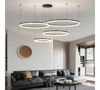Mikeru Tavolo Da Pranzo Luce a Sospensione Dimmerabile 40+60+80+100cm, Moderna Illuminazione per Isola 10-100%, 3 Colori 3000k/4500k/6500k, Aumento e Caduta
