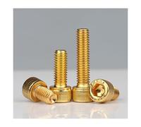MIKFESPO 5/10pcs M2 M2.5 M3 M4 M5 M6 M8 Hex Socket cap Cup Vite a Testa Titanio Placcato Oro Bulloni a brugola 12.9 Grado Lunghezza 4-50mm(M2.5x8mm-10pcs)
