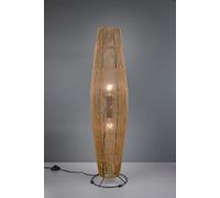 MIKI PIANTANA BASE METALLO NERO E MATERIALE NATURALE H. 103CM 2 LUCI ATTACCO E27