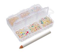 Mikikit 1 scatola Box Rhinestones Resina per Nail Art Flatback Decorazioni per Unghie Te Adesivi per Manicure e Abbellimenti Creativi