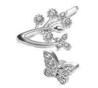 Mikikit 1 Set anello decorativo cinturino fascino del cinturino dell'orologio con strass watch band pendant charm abbellimento di orologio bracciale Guarda gioielli Lega di zinco Argento