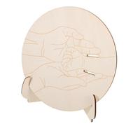 Mikikit 1 Set di legno doccia di annuncio per di legno neonato di legno commemorativo neonato placca commemorativa per in legno Beige