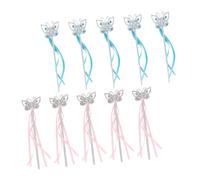 Mikikit 10 pezzi Bacchette Magiche Farfalla con Nastro Decorazioni Incantate per Bambine Accessori Giochi di Ruolo e Feste di Compleanno Colore Casuale Colore Casuale