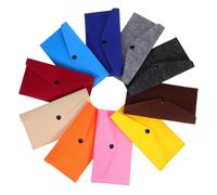 Mikikit 10 Pezzi Bustina Portatutto Donna in Feltro Bottone Automatico, Pochette Piccola Protettiva per Telefono e Cancelleria, Design Compatto per Viaggi e Uso Quotidiano