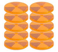 Mikikit 10 Pezzi Catarifrangenti Rotondi Gialli per Vialetto e Rimorchio Riflettori di Sicurezza Impermeabili per Auto Moto Bici Montaggio a Vite Visibilità Notturna ad Alta