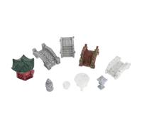 Mikikit 10 Pezzi Micro Paesaggio in Resina per Bonsai e Ghiaia Ponte e Padiglione Miniatura per Progetti di Micro Paesaggistica Esterni Scena Stratificata e Decorazione Realistica