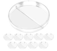 Mikikit 10 Pezzi Piastre di Petri da Laboratorio 90Mm con Coperchio Trasparente per Coltura Funghi e Tessuti Vegetali Contenitore con Scomparti per Esperimenti Scientifici e Progetti di