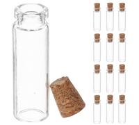 Mikikit 100 Pezzi Bottigliette di Vetro Piccole 2ml con Tappo in Legno Impermeabili Design Compatto per Collezione Personale e Matrimoni Decorazione Romantica