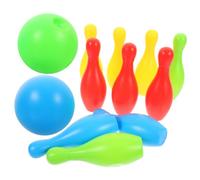 Mikikit 12 Bowling per Interattivo per Genitori e Include Bottiglie Colorate e Palle per Attività All per Esercitare Coordinazione e Comprensione Colore Casuale Colore Casuale