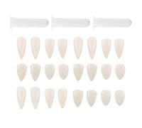 Mikikit 12 Paia Zanne Riutilizzabili per Halloween Denti Finti Leggeri ed Ergonomici con Design Autentico e Distintivo per Costumi e Cosplay Party