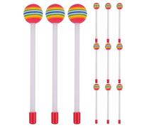 Mikikit 12 Pezzi Bacchette Colorate per Timpani con Teste Schiuma Morbida Strumenti Musicali per Casa e Scuola Facili da Impugnare e Sicure per Piccole Mani