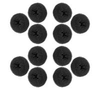 Mikikit 12 pezzi Ciambelle per Capelli Nero Piccolo Donut Hair Bun Maker per Chignon Facile e Sicuro Accessori per Acconciature da Ballerina per Donne e Ragazze